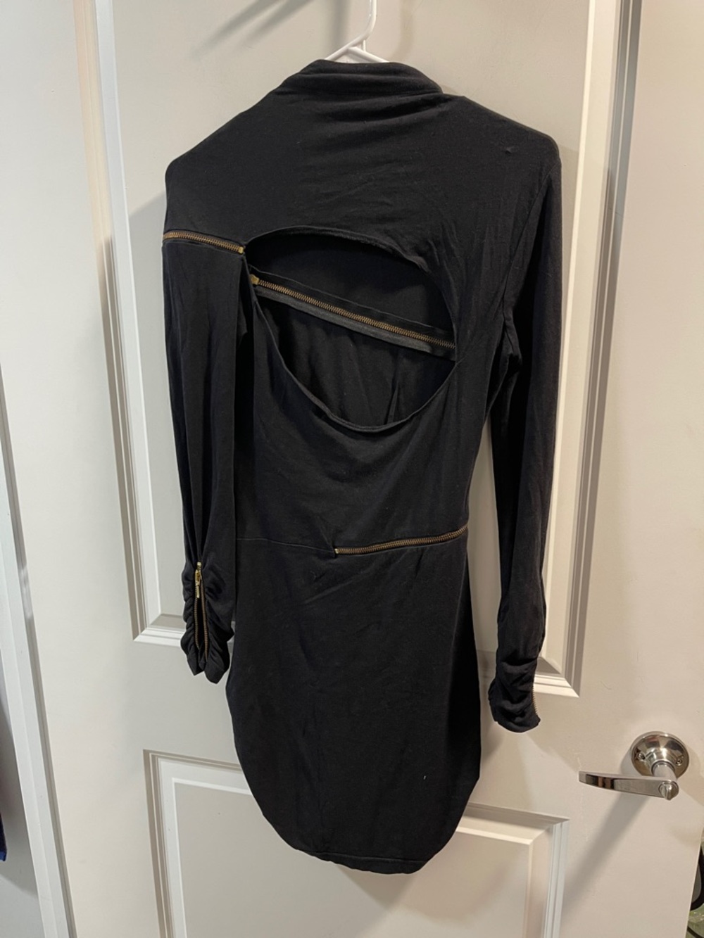 Agent Provocateur Black Dress with Gold Zippers Size 3 Have Two Hole - Picture 3 of 10